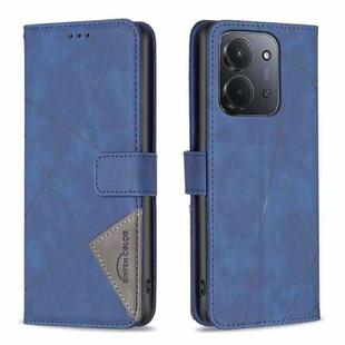 For Redmi 15C 4G 173.1mm / 15C 5G 173.1mm Magnetic Buckle Rhombus Texture Leather Phone Case(Blue)