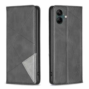 For Samsung Galaxy A06 Rhombus Texture Magnetic Leather Phone Case(Black)