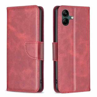 For Samsung Galaxy A06 Lambskin Texture Pure Color Flip Leather Phone Case(Red)