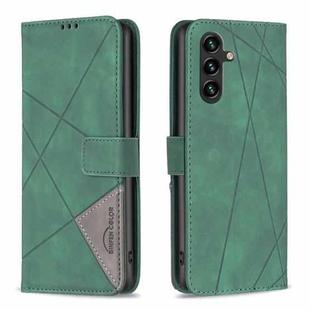For Samsung Galaxy A26 5G Magnetic Buckle Rhombus Texture Leather Phone Case(Green)