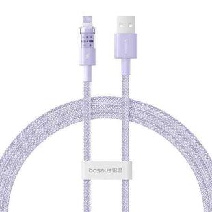 Baseus Gem Transparent 2.4A USB to 8 Pin Fast Charging Data Cable, Length:1m(Purple)