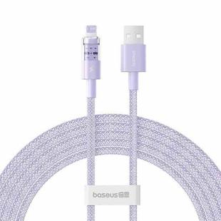 Baseus Gem Transparent 2.4A USB to 8 Pin Fast Charging Data Cable, Length:2m(Purple)