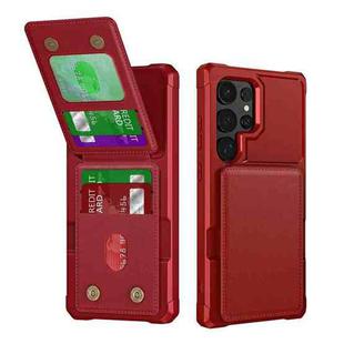 For Samsung Galaxy S24 Ultra 5G Vertical Flip Card Bag Holder Leather Phone Case(Red)