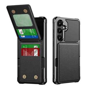 For Samsung Galaxy S24 5G Vertical Flip Card Bag Holder Leather Phone Case(Black)