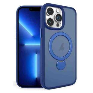 For iPhone 13 Pro 360 Degree Rotating MagSafe Magnetic Bracket Frosted Phone Case(Royal Blue)