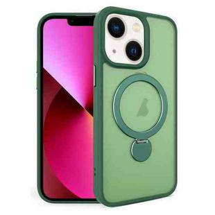 For iPhone 13 360 Degree Rotating MagSafe Magnetic Bracket Frosted Phone Case(Green)