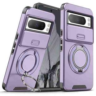 For Google Pixel 8 Pro Sliding Camshield Ring Holder Phone Case(Purple)