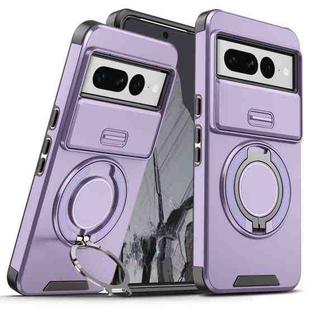 For Google Pixel 7 Pro Sliding Camshield Ring Holder Phone Case(Purple)