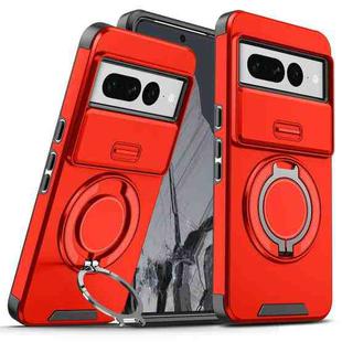 For Google Pixel 7 Pro Sliding Camshield Ring Holder Phone Case(Red)