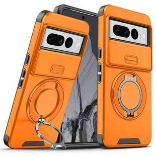 For Google Pixel 7 Pro Sliding Camshield Ring Holder Phone Case(Orange)