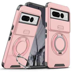 For Google Pixel 7 Pro Sliding Camshield Ring Holder Phone Case(Pink)