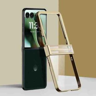 For Motorola Razr 60 Ultra Three Parts 6D Electroplating PC Shockproof Phone Case(Gold)