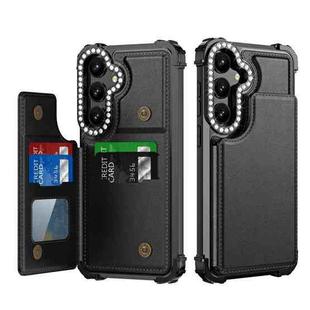 For Samsung Galaxy S24 5G Diamond Horizontal Card Bag Leather Phone Case(Black)