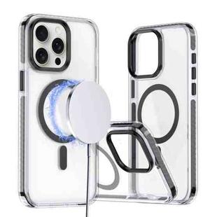 For iPhone 15 Pro Max Two-color TPU Hybrid PC MagSafe Phone Case(Black)