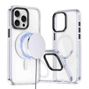 For iPhone 15 Pro Max Two-color TPU Hybrid PC MagSafe Phone Case(White)