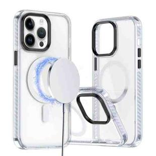 For iPhone 14 Pro Max Two-color TPU Hybrid PC MagSafe Phone Case(White)