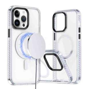 For iPhone 13 Pro Max Two-color TPU Hybrid PC MagSafe Phone Case(White)