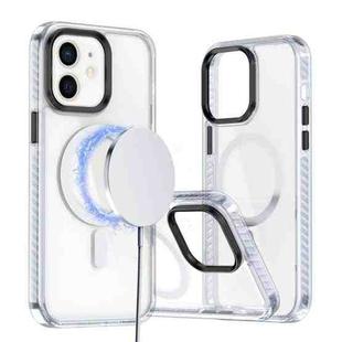 For iPhone 11 Two-color TPU Hybrid PC MagSafe Phone Case(White)