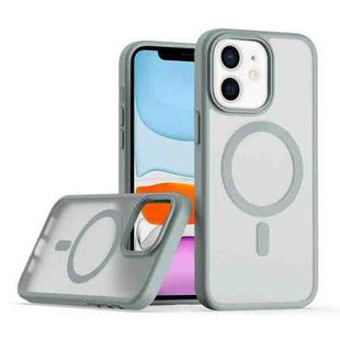 For iPhone 11 TPU Hybrid PC Inner Magnetic MagSafe Phone Case(Grey)