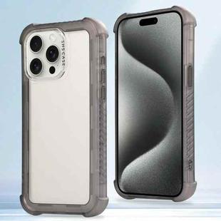 For iPhone 15 Pro Transparent Matte TPU Hybrid PC 3-in-1 Phone Case(Grey)