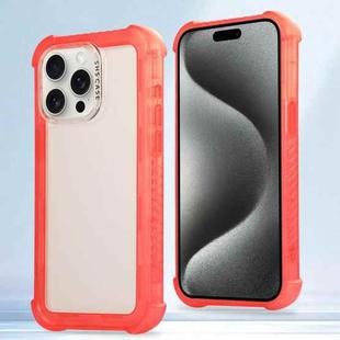 For iPhone 15 Pro Transparent Matte TPU Hybrid PC 3-in-1 Phone Case(Orange)