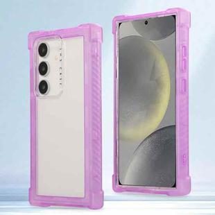 For Samsung Galaxy S24 5G Transparent Matte TPU Hybrid PC 3-in-1 Phone Case(Purple)