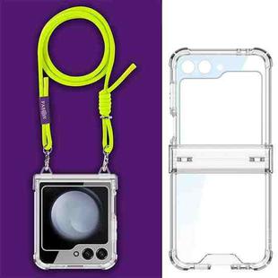 For Samsung Galaxy Z Flip5 GKK Airbag Hinge Full Coverage Phone Case with Crossbody Rope(Yellow)