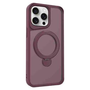 For iPhone 15 Pro Invisible Fulcrum Holder MagSafe Phone Case(Wine Red)