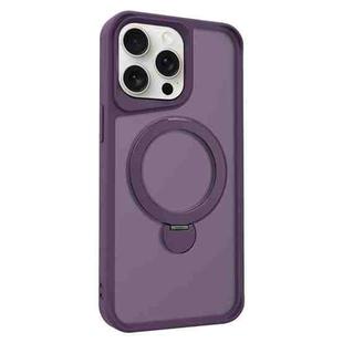 For iPhone 15 Pro Invisible Fulcrum Holder MagSafe Phone Case(Dark Purple)