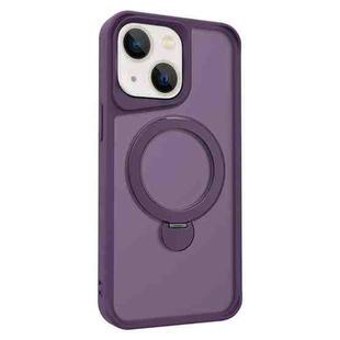 For iPhone 15 Invisible Fulcrum Holder MagSafe Phone Case(Dark Purple)