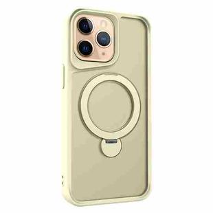 For iPhone 11 Pro Max Invisible Fulcrum Holder MagSafe Phone Case(Beige)