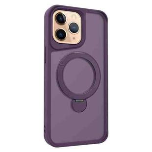 For iPhone 11 Pro Max Invisible Fulcrum Holder MagSafe Phone Case(Dark Purple)