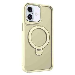 For iPhone 16 Plus Invisible Fulcrum Holder MagSafe Phone Case(Beige)