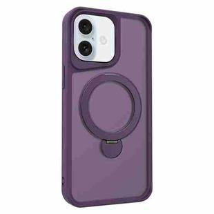 For iPhone 16 Plus Invisible Fulcrum Holder MagSafe Phone Case(Dark Purple)