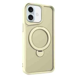 For iPhone 16 Invisible Fulcrum Holder MagSafe Phone Case(Beige)