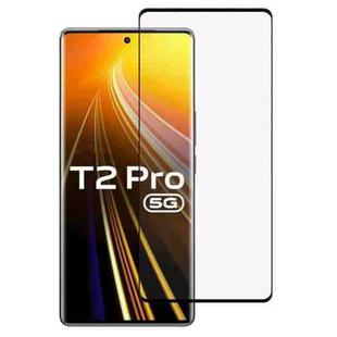 For vivo T2 Pro 5G Full Glue 9H HD 3D Curved Edge Tempered Glass Film(Black)