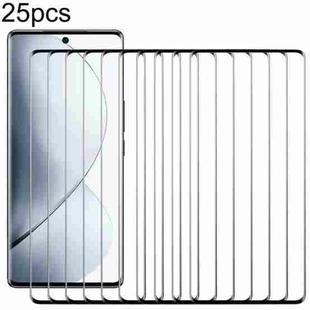 For vivo V29 Pro 25pcs Full Glue 9H HD 3D Curved Edge Tempered Glass Film(Black)