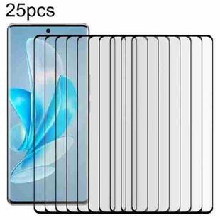 For vivo S17 Pro 25pcs Full Glue 9H HD 3D Curved Edge Tempered Glass Film(Black)