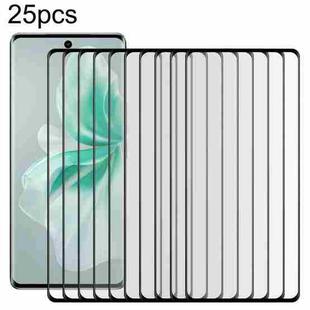 For vivo S18 25pcs Full Glue 9H HD 3D Curved Edge Tempered Glass Film(Black)