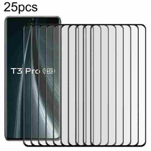 For vivo T3 Pro 5G 25pcs Full Glue 9H HD 3D Curved Edge Tempered Glass Film(Black)