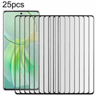 For vivo Y100 4G 25pcs Full Glue 9H HD 3D Curved Edge Tempered Glass Film(Black)