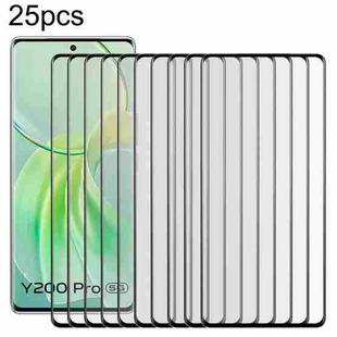 For vivo Y200 Pro 25pcs Full Glue 9H HD 3D Curved Edge Tempered Glass Film(Black)