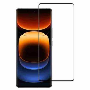 For vivo iQOO 13 Edge Glue 9H HD 3D Curved Edge Tempered Glass Film(Black)