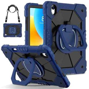 For Huawei Matepad 11.5 2023 Contrast Color Robot Silicone Hybrid PC Tablet Case(Navy Black)