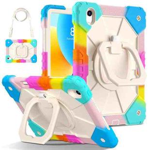 For Huawei Matepad 11.5 2023 Contrast Color Robot Silicone Hybrid PC Tablet Case(Colorful Blue)