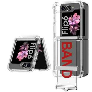 For Samsung Galaxy Z Flip6 GKK Clear Airbag Wristband Holder Phone Case(Transparent Red)