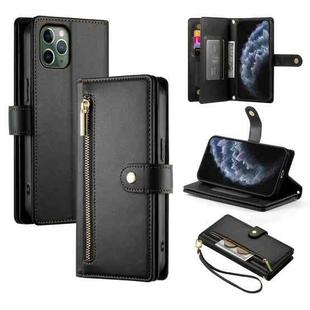 For iPhone 11 Pro Nine Card-slot Zipper Wallet Bag Leather Phone Case(Black)