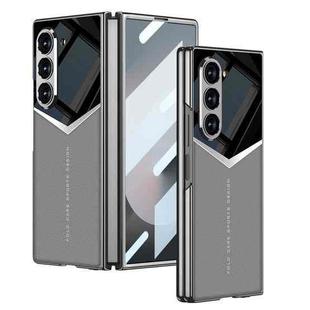 For Samsung Galaxy Z Fold6 GKK Integrated Plating Leather Knight Full Coverage Phone Case(Grey)