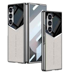 For Samsung Galaxy Z Fold6 GKK Integrated Plating Leather Knight Full Coverage Phone Case(Titanium Grey)