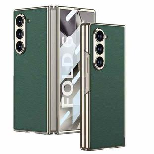 For Samsung Galaxy Z Fold6 GKK Integrated Plating Leather Full Coverage Phone Case(Green)